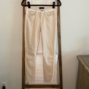 Vince Dylan Ghost Stripe & Latte Beige Cotton Ankle Skinny Jeans